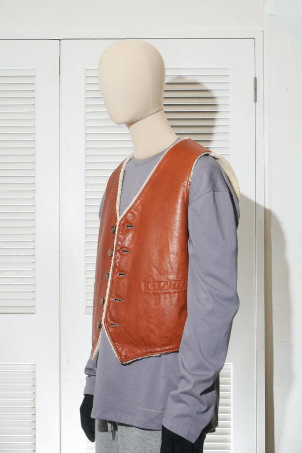 60's "L.L.BEAN" -Boa Liner Leather Vest-