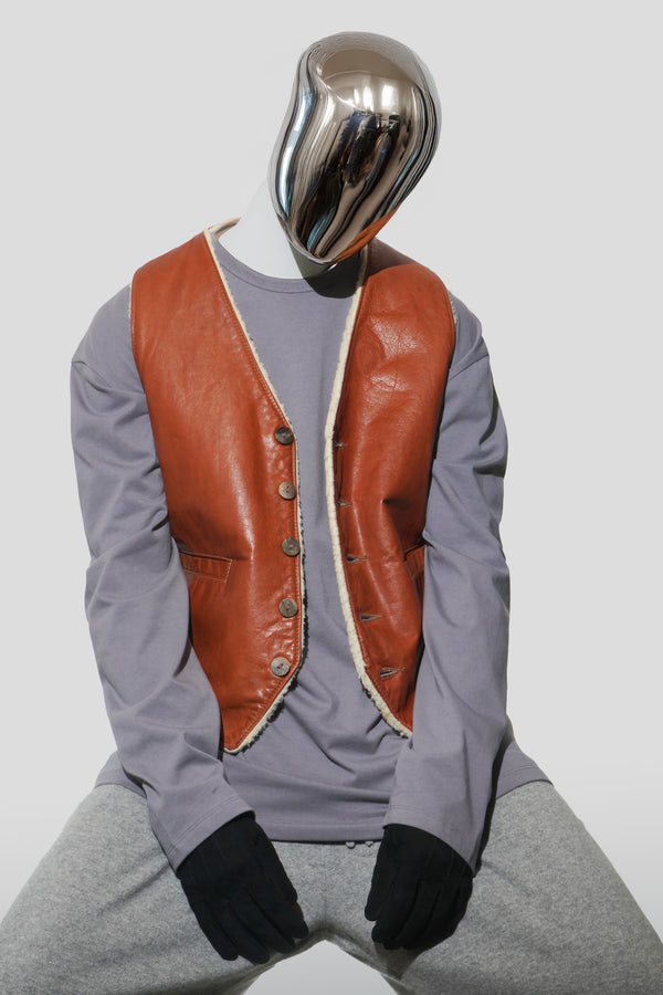 60's "L.L.BEAN" -Boa Liner Leather Vest-