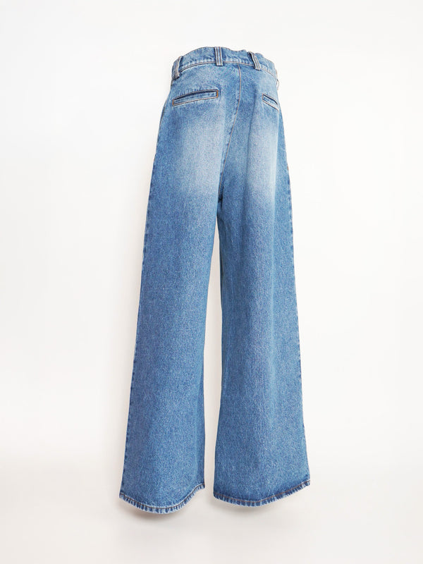 -PLEATED JEANS WOVEN-