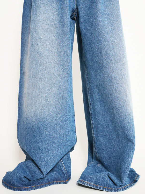 -PLEATED JEANS WOVEN-