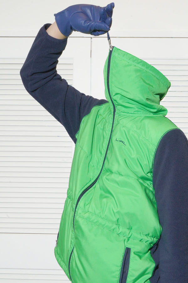 90's "L-RL" -"LAUREN ACTIVE" Poly/Fleece High Neck Zip Jacket-