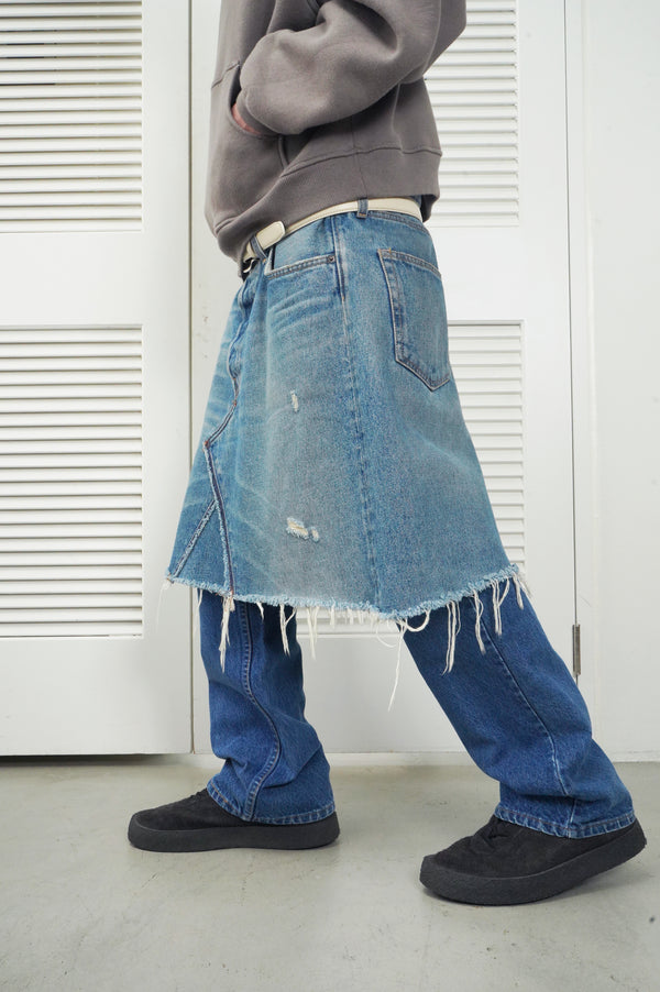 "ACNE STUDIOUS" -Cut off Denim Skirt-