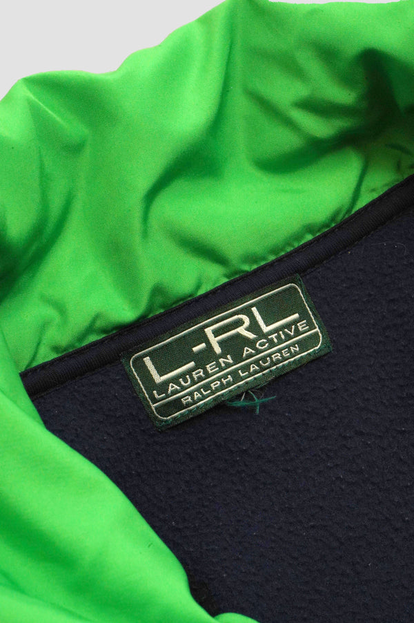 90's "L-RL" -"LAUREN ACTIVE" Poly/Fleece High Neck Zip Jacket-