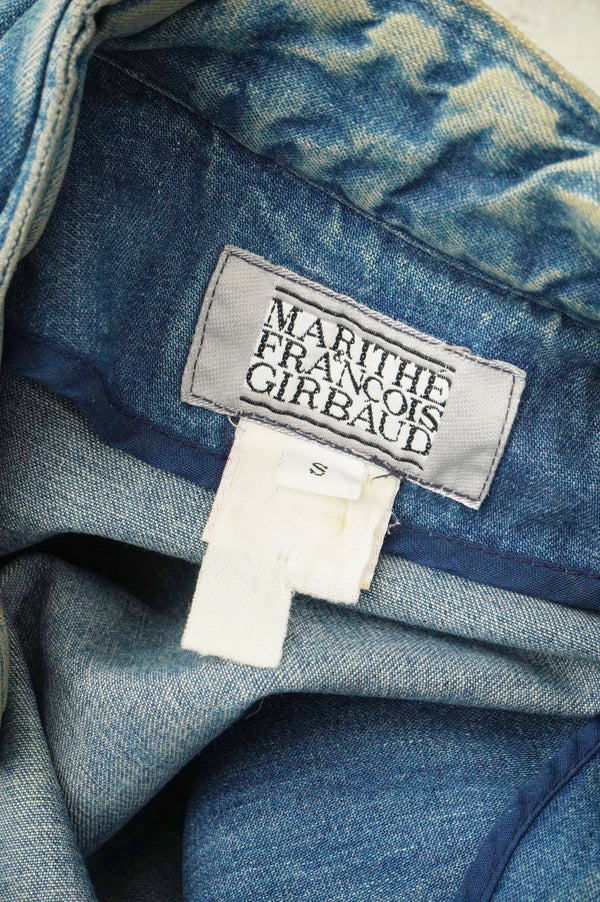 90'S "MARITHE FRANCOIS GIRBAUD" -3D Pocket Design Denim Vest-
