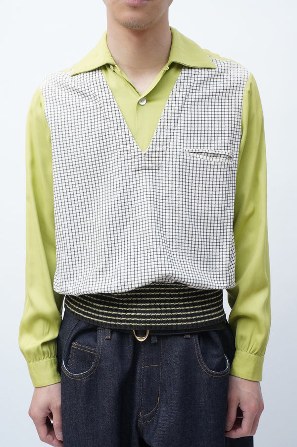 50's "MARLBORO" -Fake Layered Rayon Shirt-