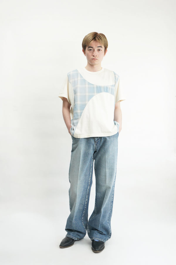-Patchworked Faded T-Shirt-