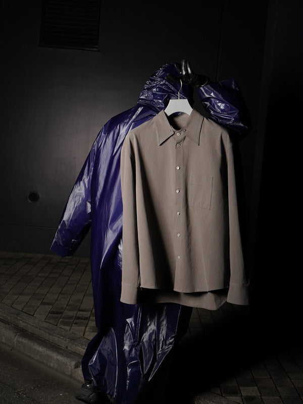 -"HAKU" SPLIT COLLAR SHIRT IN TWISTED COTTON-