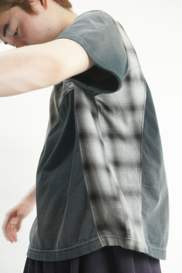 -Patchworked Faded T-Shirt-
