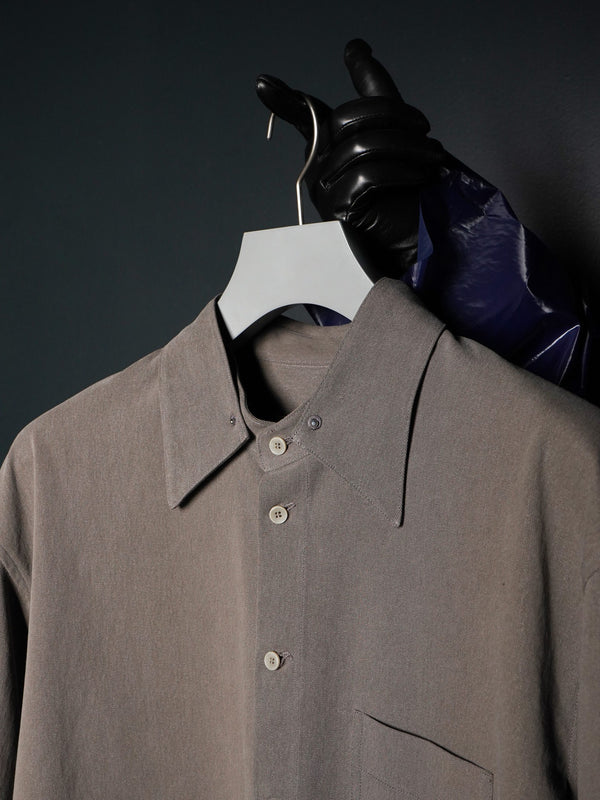 -"HAKU" SPLIT COLLAR SHIRT IN TWISTED COTTON-
