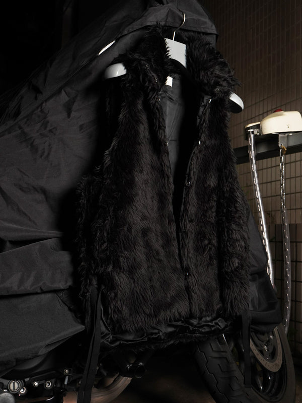 -"MIKA" FUR VEST IN WOOL/ACRYLIC-