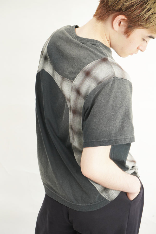 -Patchworked Faded T-Shirt-