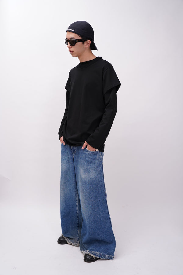 90's "26 RED" -Baggy Flair Denim Pants-