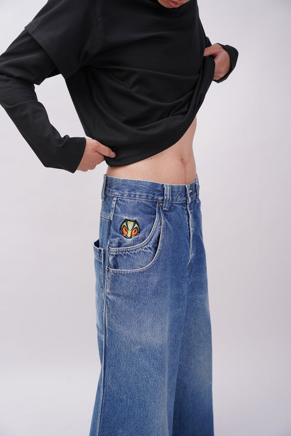 90's "26 RED" -Baggy Flair Denim Pants-