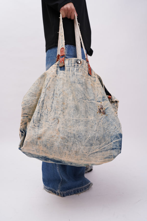 "Unknown" -Ice Washed Denim Bag-