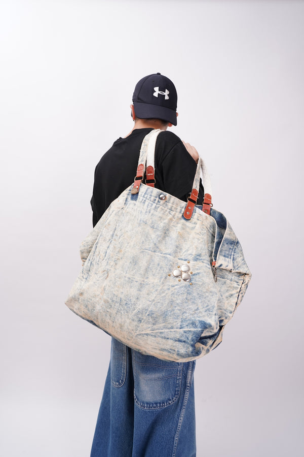 "Unknown" -Ice Washed Denim Bag-