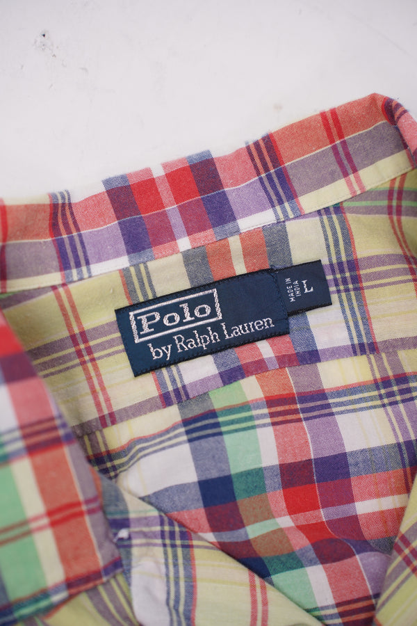 90's "Polo by Ralph Lauren" -Cotton S/S Open Collar Shirt-