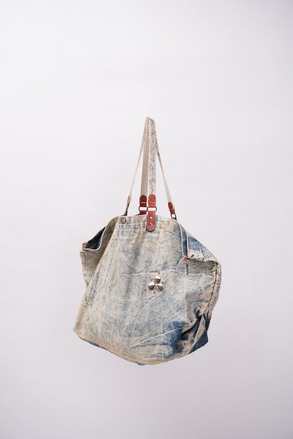 "Unknown" -Ice Washed Denim Bag-