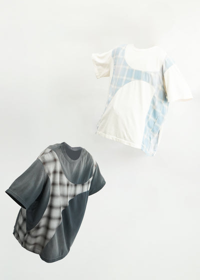 -Patchworked Faded T-Shirt-
