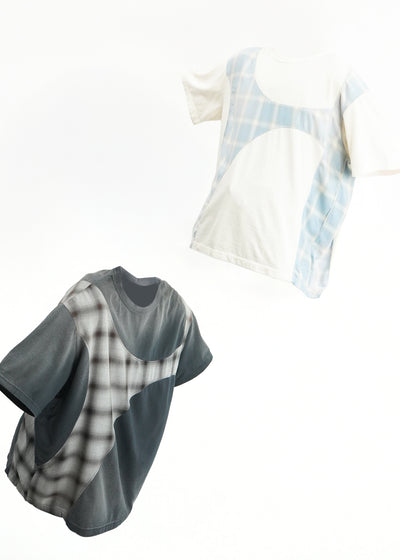 -Patchworked Faded T-Shirt-