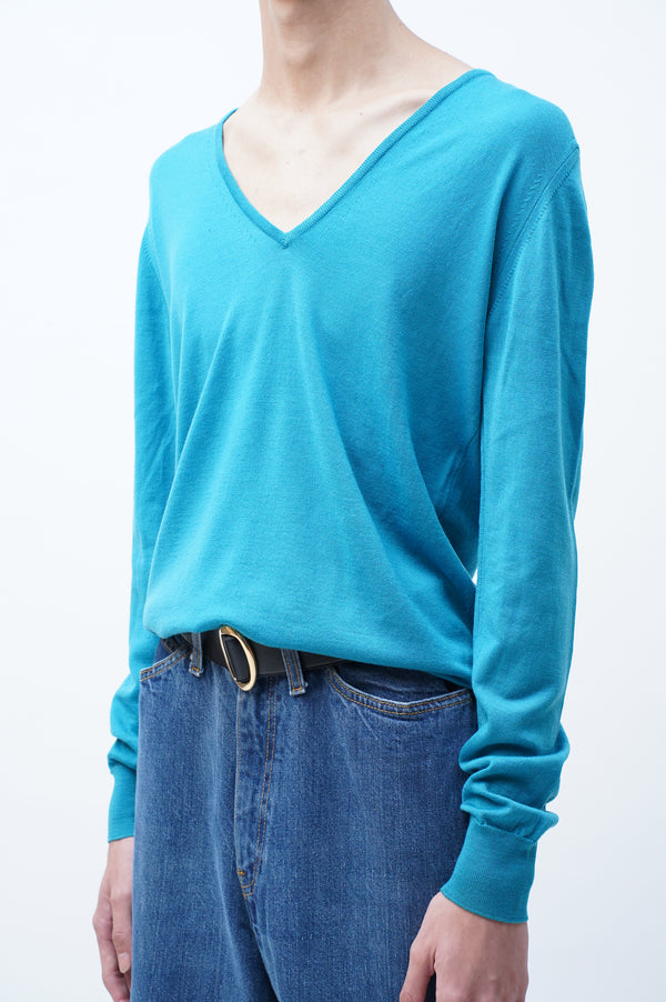 "JOHN SMEDLEY" -V/N Wool Knit Sweater-