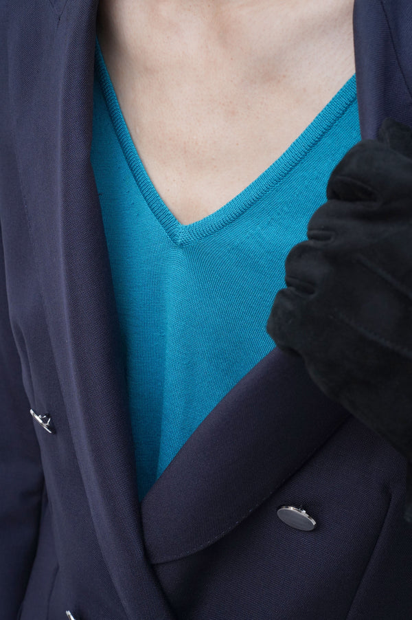 "JOHN SMEDLEY" -V/N Wool Knit Sweater-
