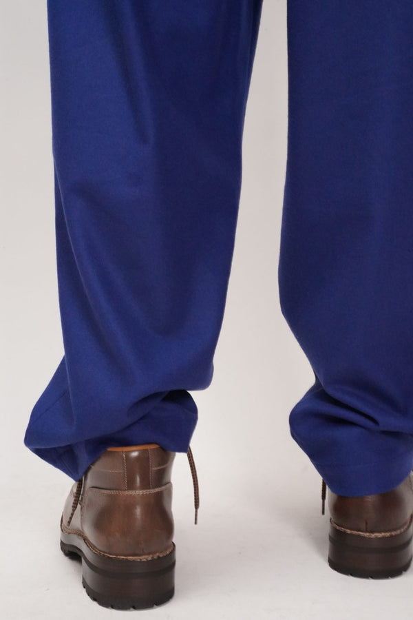 -BAVARIAN LODEN WOOL 2TUCK TAPERED TROUSERS-