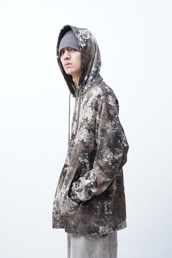 "RED HEAD" -Camo Half Zip Parka-