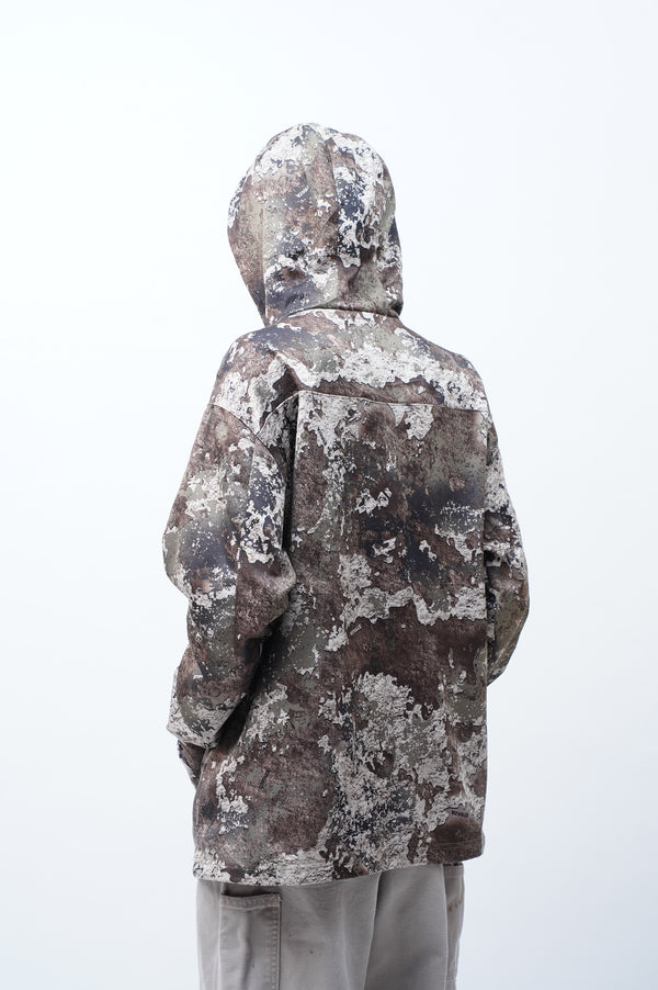 "RED HEAD" -Camo Half Zip Parka-