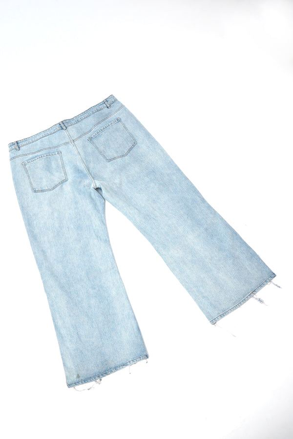 "Unknown" -Fringe Designed Baggy Denim Pants-