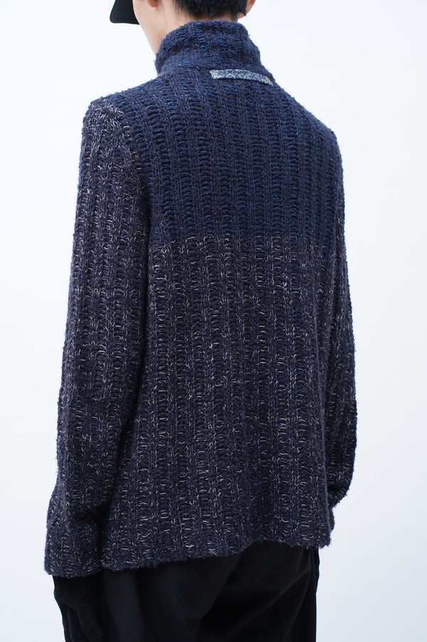 "ARMANI JEANS" -Half Zip Acrylic Knit Sweater-