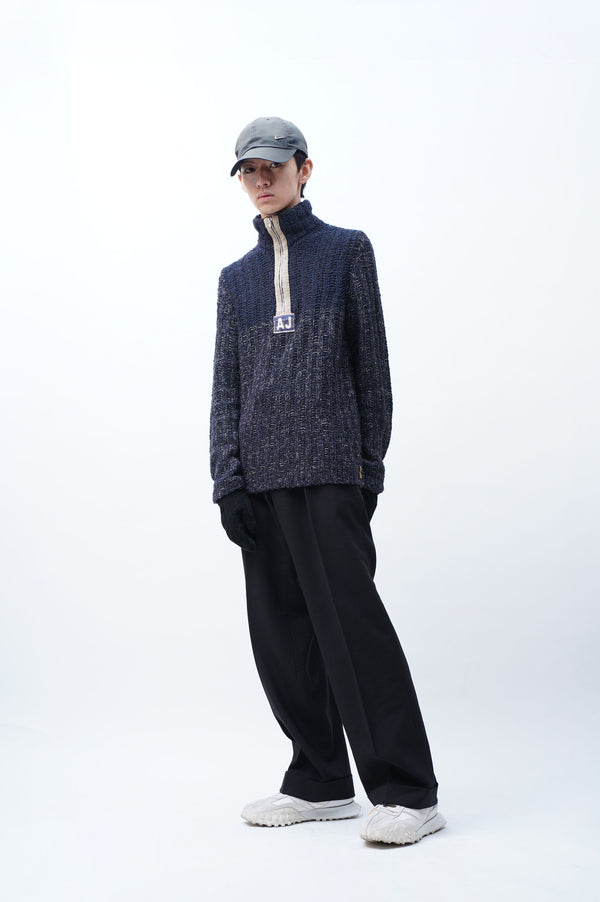 "ARMANI JEANS" -Half Zip Acrylic Knit Sweater-
