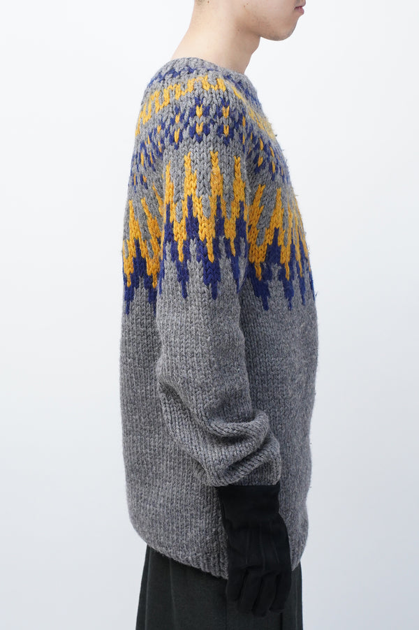 70's "UNKNOWN" -"Handmade for NANCY" Wool Knit Sweater-