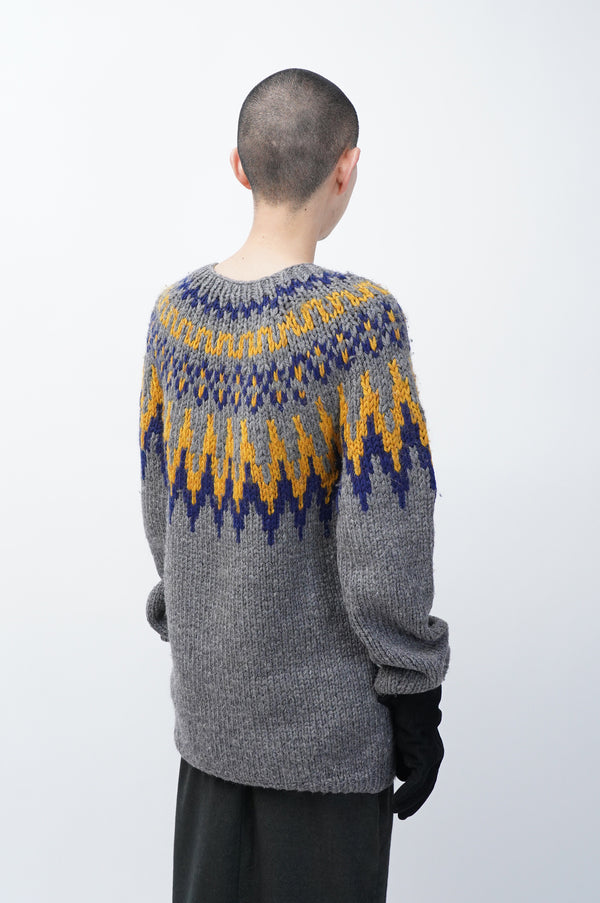 70's "UNKNOWN" -"Handmade for NANCY" Wool Knit Sweater-