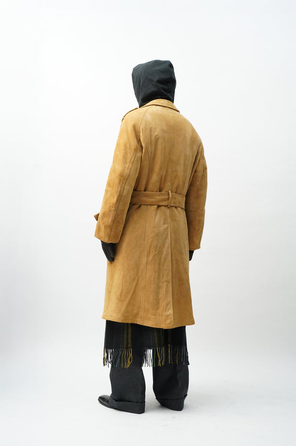 80's "BROOKS BROTHERS"-Leather Long Coat-