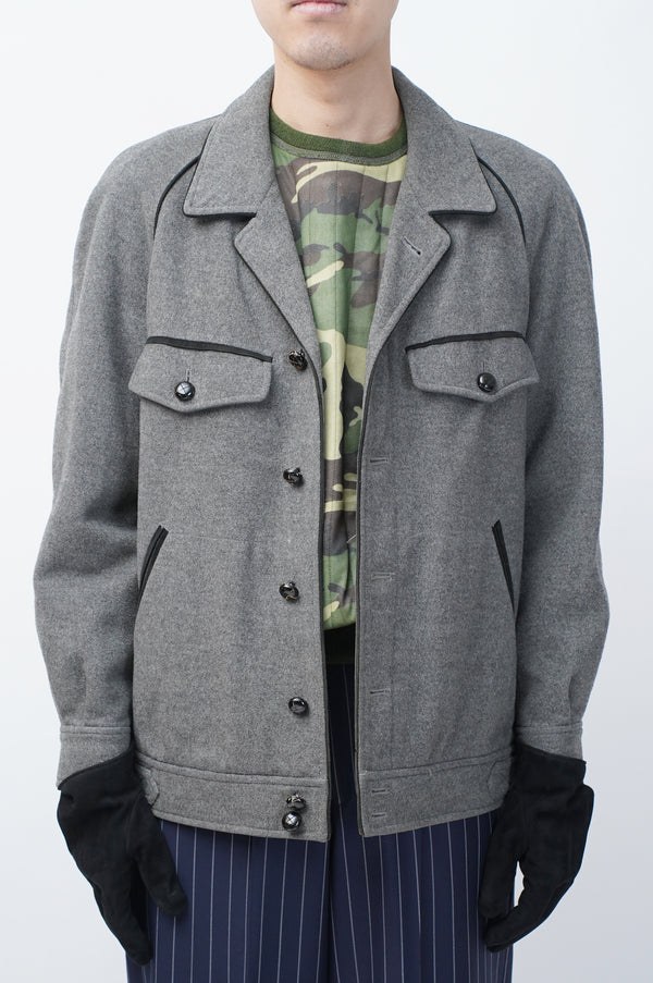 80's "YVES SANIT LAURENT" -Cashmere Mixed Wool Jacket-