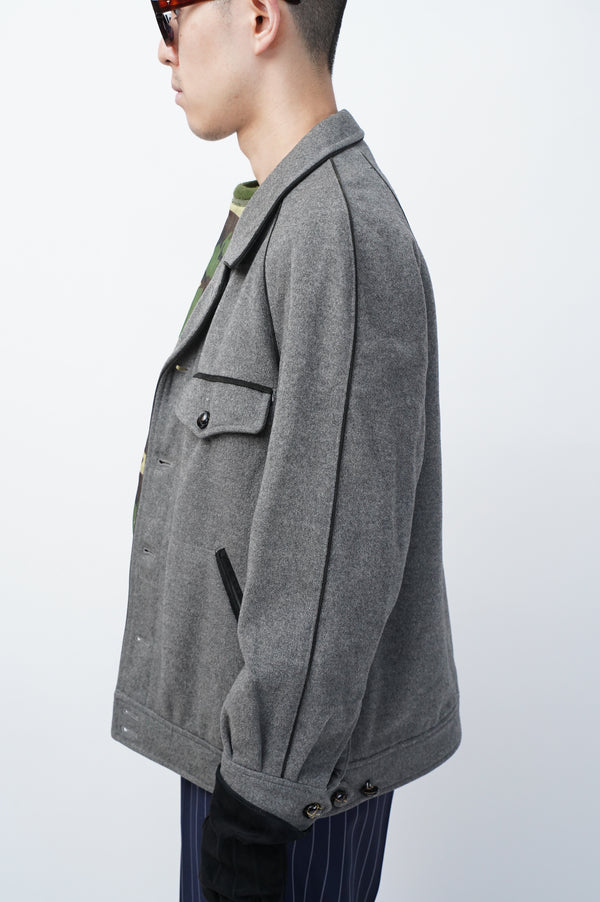 80's "YVES SANIT LAURENT" -Cashmere Mixed Wool Jacket-