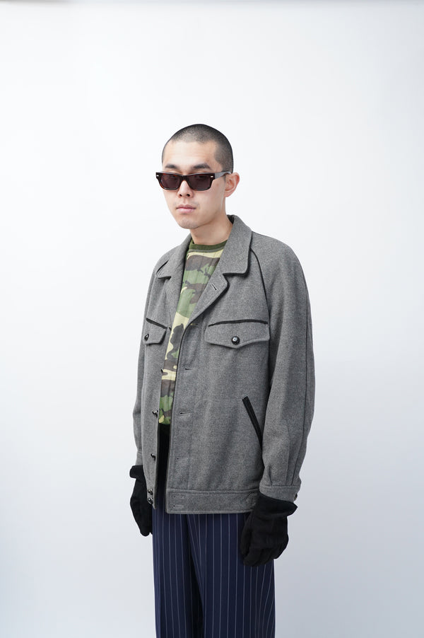 80's "YVES SANIT LAURENT" -Cashmere Mixed Wool Jacket-