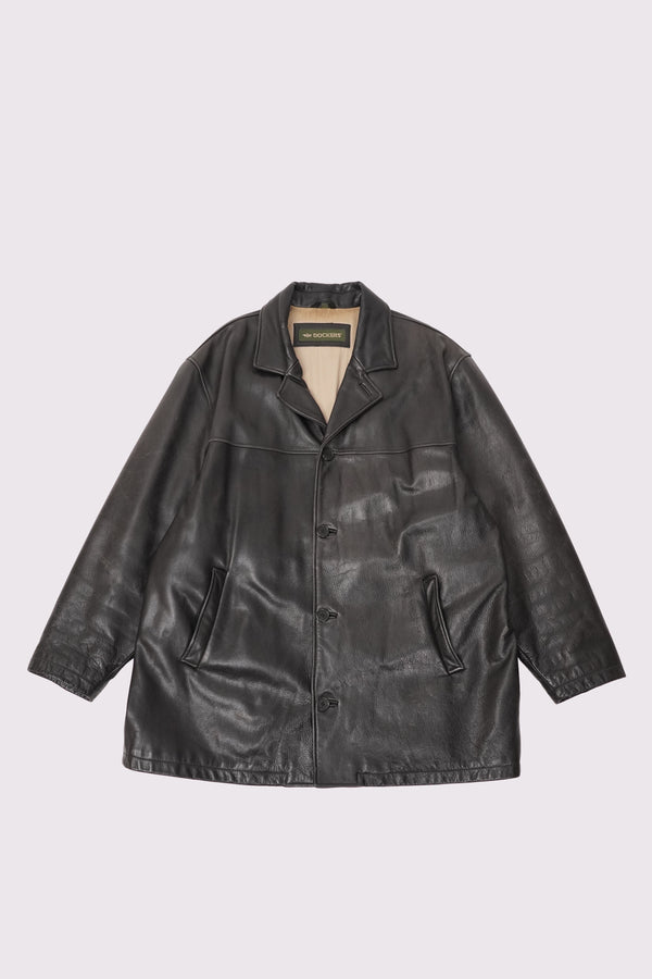 "DOCKERS" -Leather Car Coat-