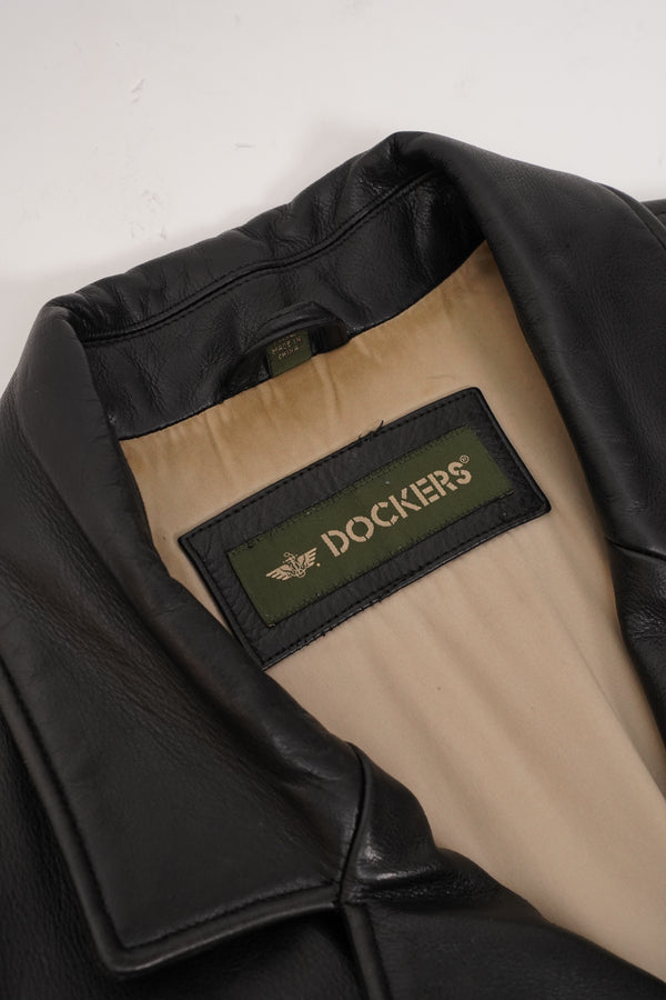 "DOCKERS" -Leather Car Coat-