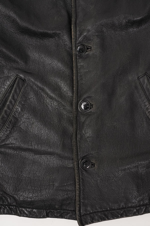 "J.CREW" -Leather Car Coat-