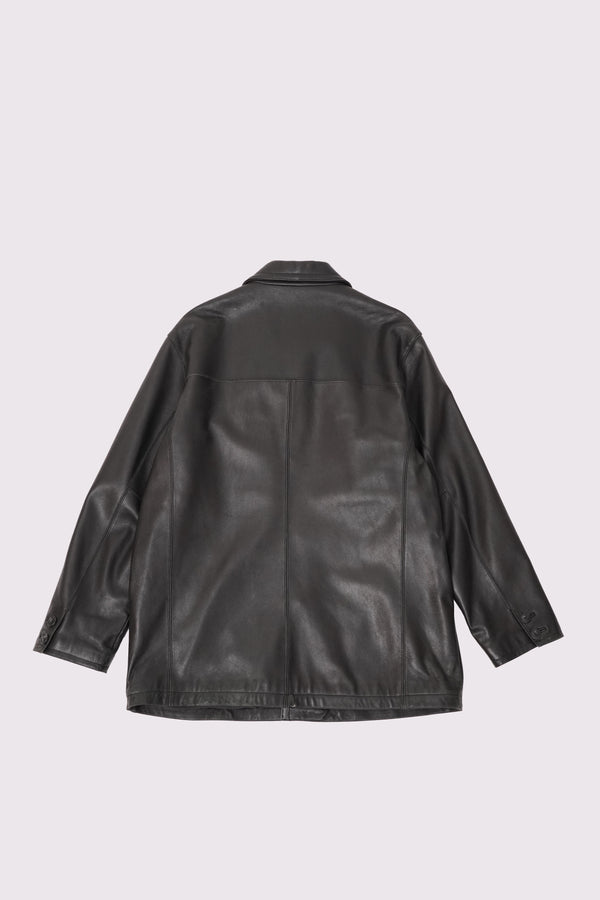 "Calvin Klein" -Leather Car Coat-