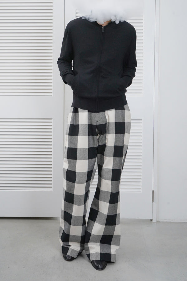 "Acne Studios" -Cotton Flannel Block Check Flair Baggy Trousers-