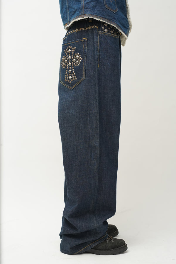 2000's "Sean John" -Cross Studs Design Denim Pants-