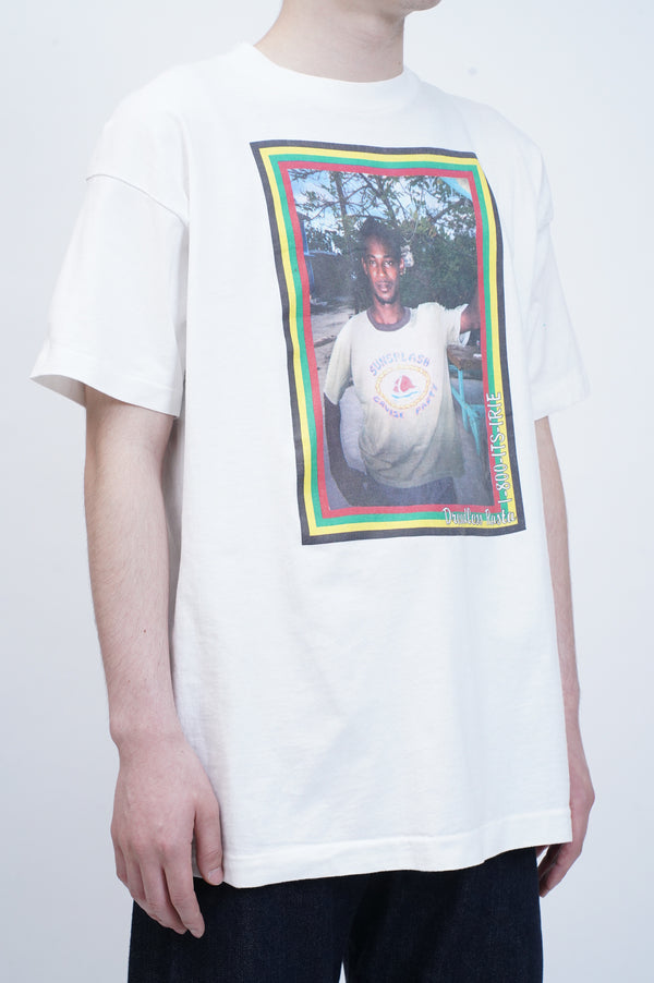 90's  "FRUIT OF THE LOOM" -Rasta Color Printed S/S Tee-