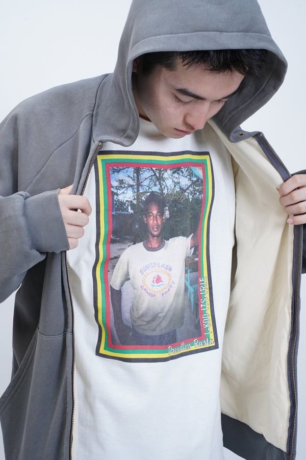90's  "FRUIT OF THE LOOM" -Rasta Color Printed S/S Tee-