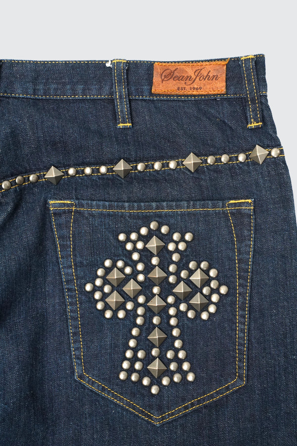 2000's "Sean John" -Cross Studs Design Denim Pants-