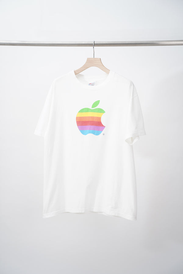 90's "Hanes" -Rainbow "Apple" Logo Printed S/S Tee-