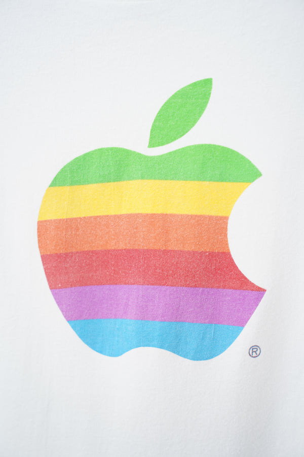 90's "Hanes" -Rainbow "Apple" Logo Printed S/S Tee-