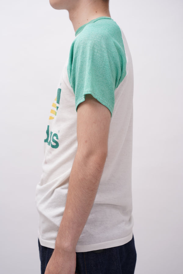 80's "adidas" -Cotton/Poly Ringer Tee-