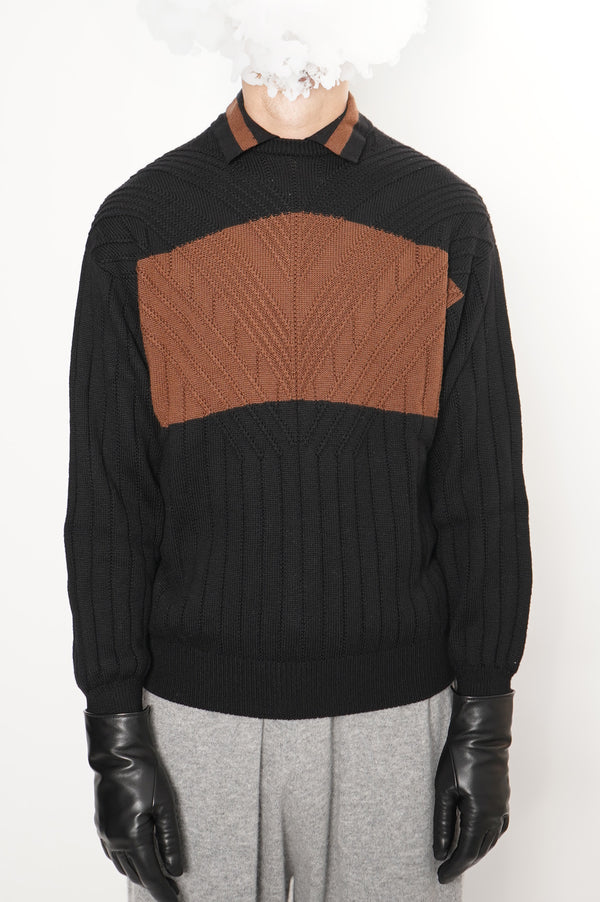 "GIANFRANCO FERRE" -Wool Knit Sweater w/Collar-